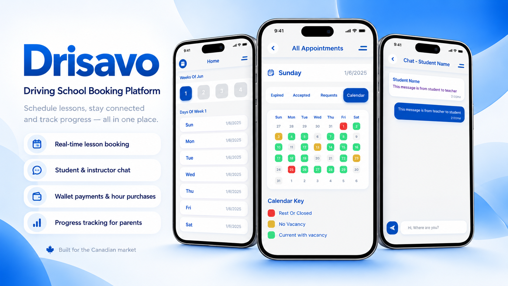 Drisavo driving school booking platform
